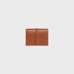CARD HOLDER WITH FLAP 16 IN SATINATED CALFSKIN TAN - Image 3